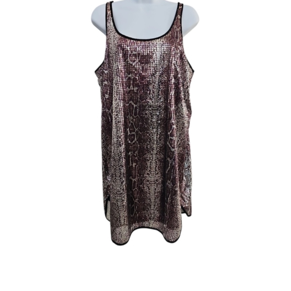 Zara Women's Sequin Dress Snake Print Sleeveless